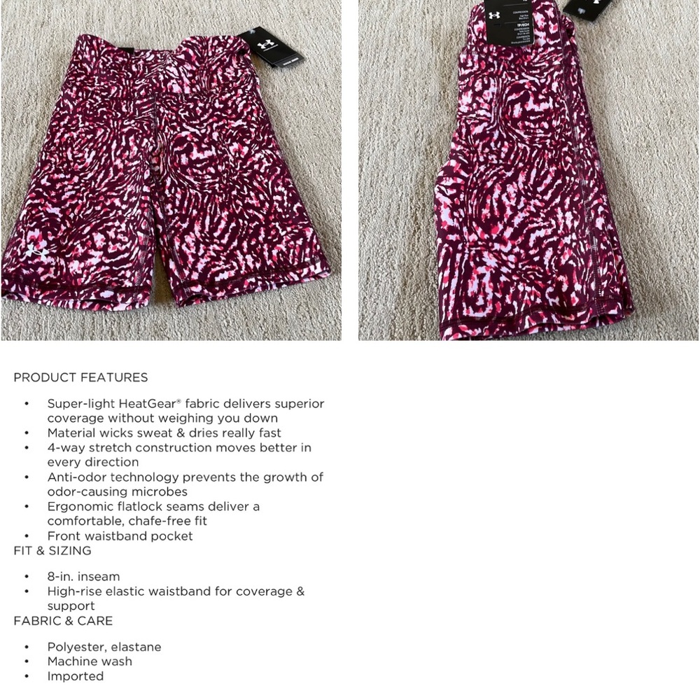 Under armour high rise bike shorts